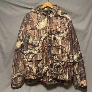 Russell Outdoors Drystalker Quilted Full Zip Hooded Camo Jacket Mens M